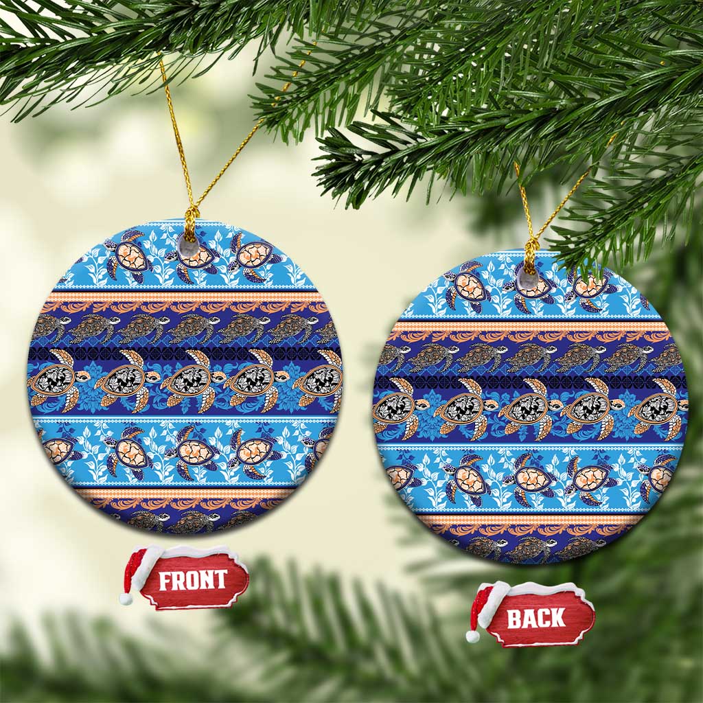 Hawaii Turtles Pattern Special Blue Ceramic Ornament LT01