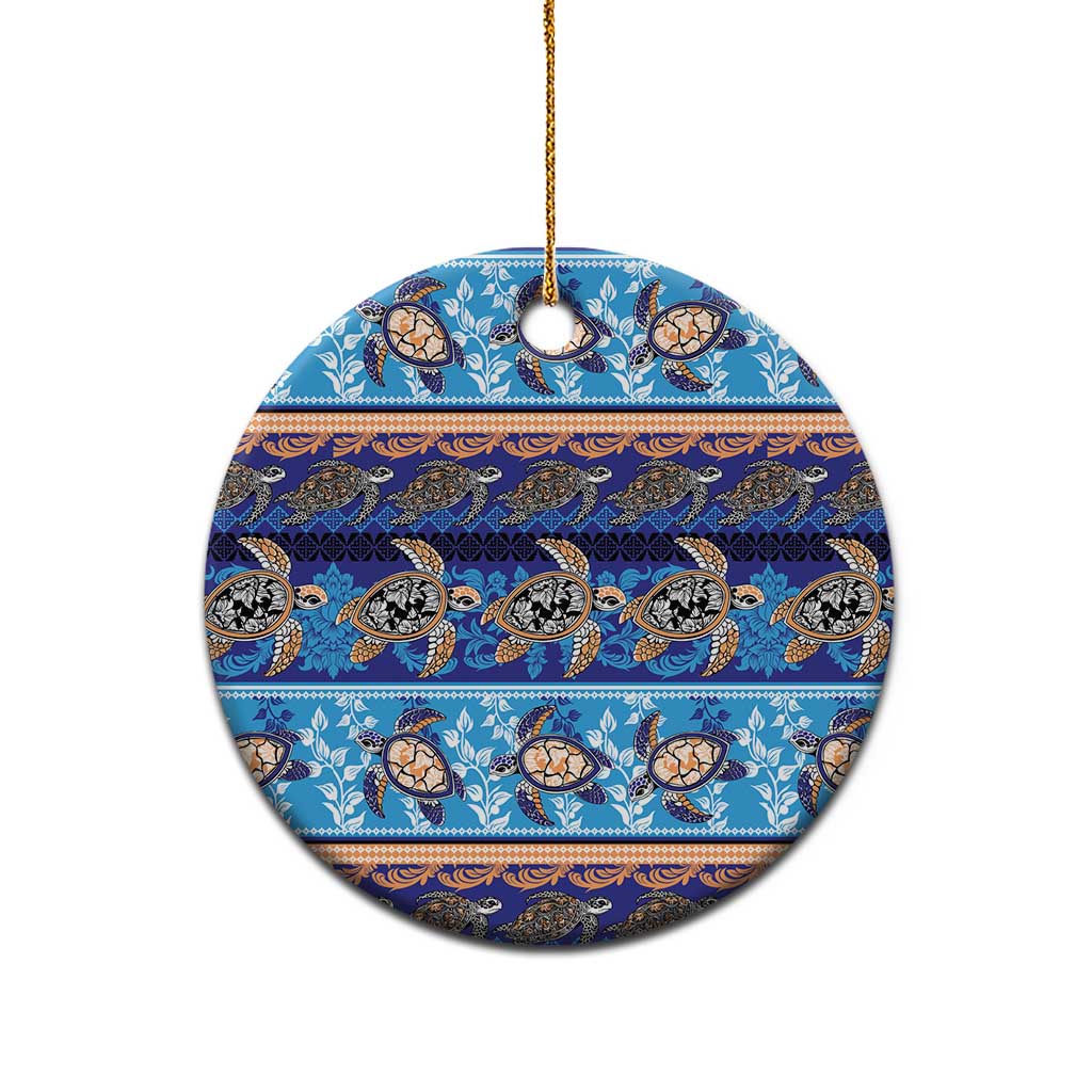 Hawaii Turtles Pattern Special Blue Ceramic Ornament LT01