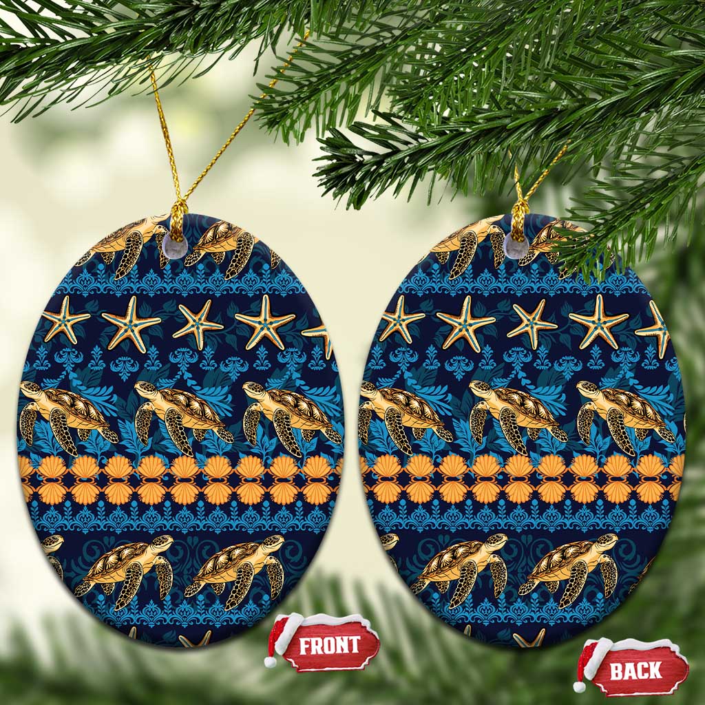 Hawaii Turtles Starfish Unique Pattern Ceramic Ornament LT01