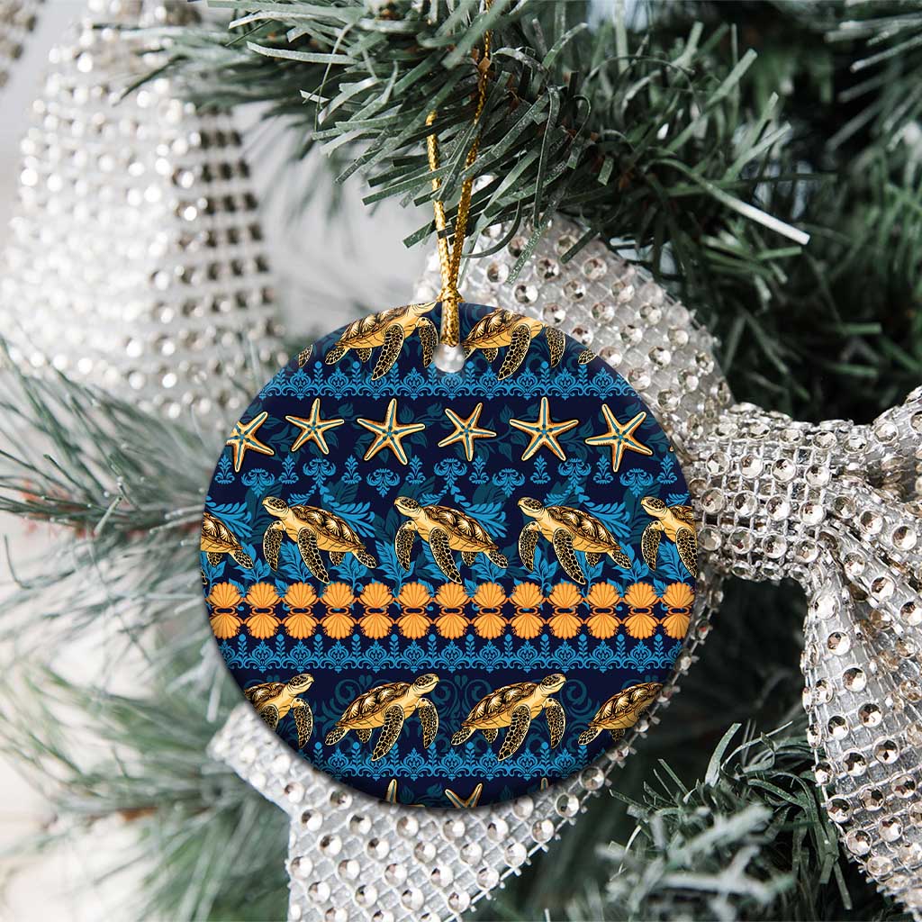Hawaii Turtles Starfish Unique Pattern Ceramic Ornament LT01