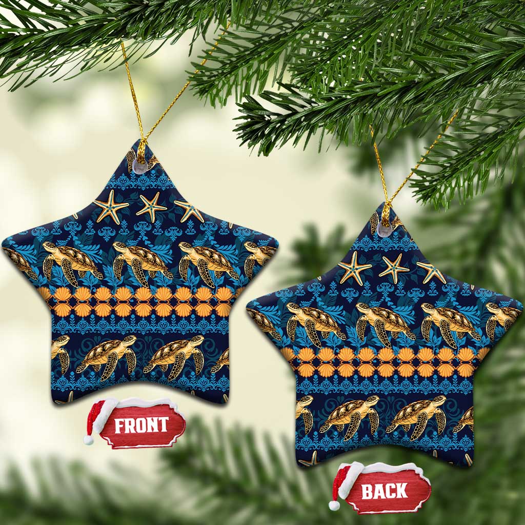 Hawaii Turtles Starfish Unique Pattern Ceramic Ornament LT01