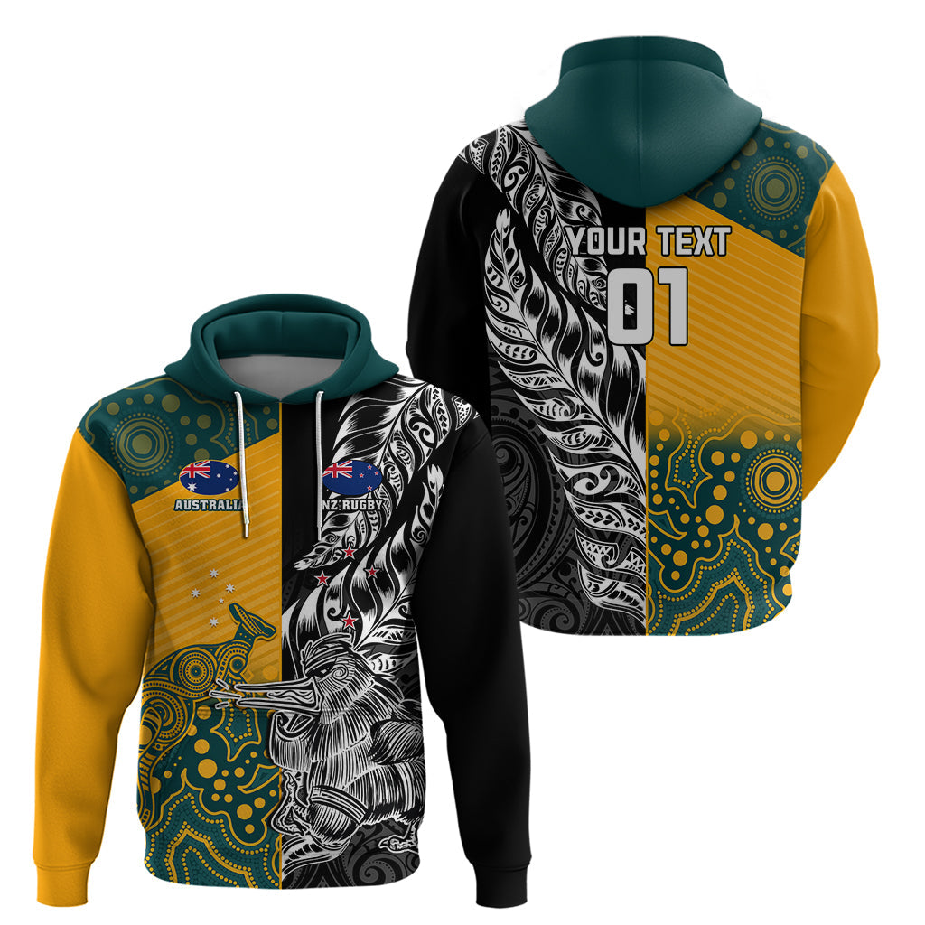 Custom New Zealand And Australia Rugby Hoodie Wallabies Kiwi Silver Fern 2023 World Cup LT01