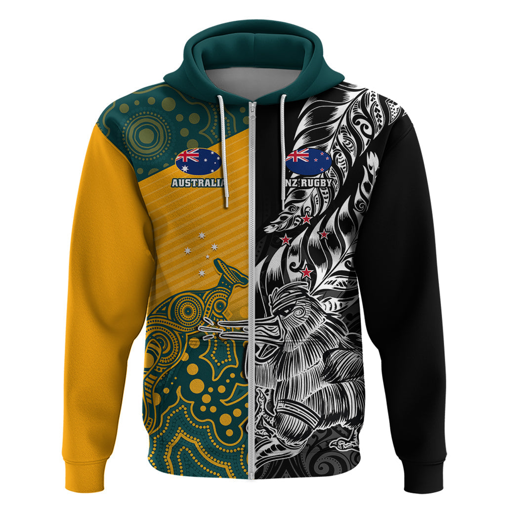Custom New Zealand And Australia Rugby Hoodie Wallabies Kiwi Silver Fern 2023 World Cup LT01