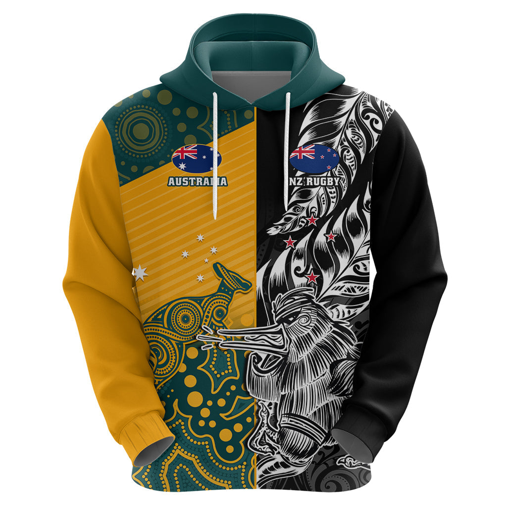 Custom New Zealand And Australia Rugby Hoodie Wallabies Kiwi Silver Fern 2023 World Cup LT01