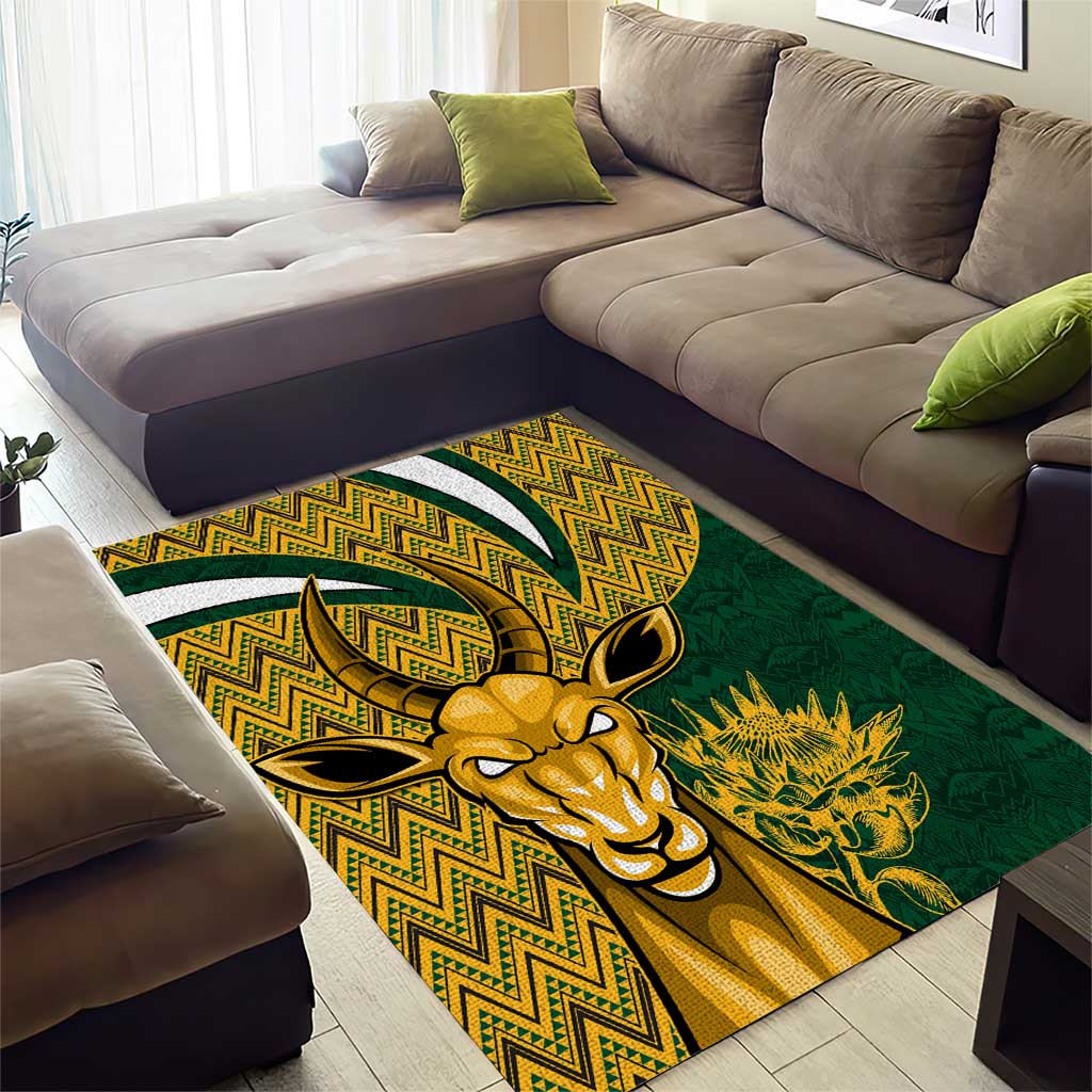 South Africa Rugby Area Rug - Come On Bokke, Champion World Cup LT01