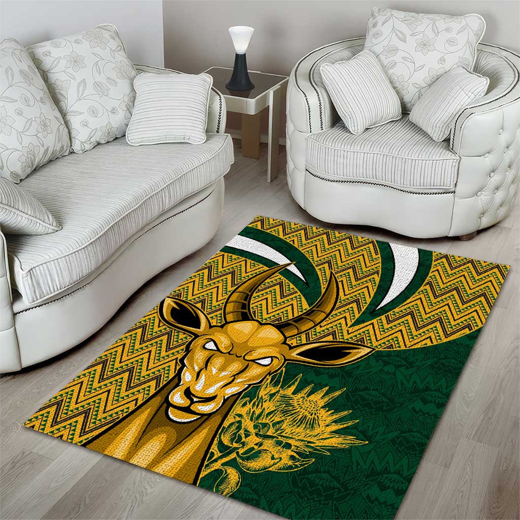 South Africa Rugby Area Rug - Come On Bokke, Champion World Cup LT01