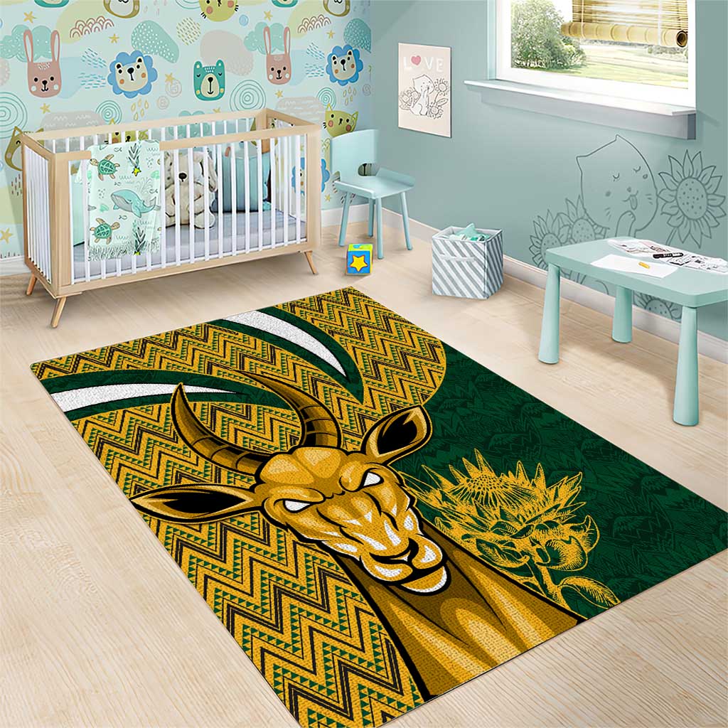 South Africa Rugby Area Rug - Come On Bokke, Champion World Cup LT01