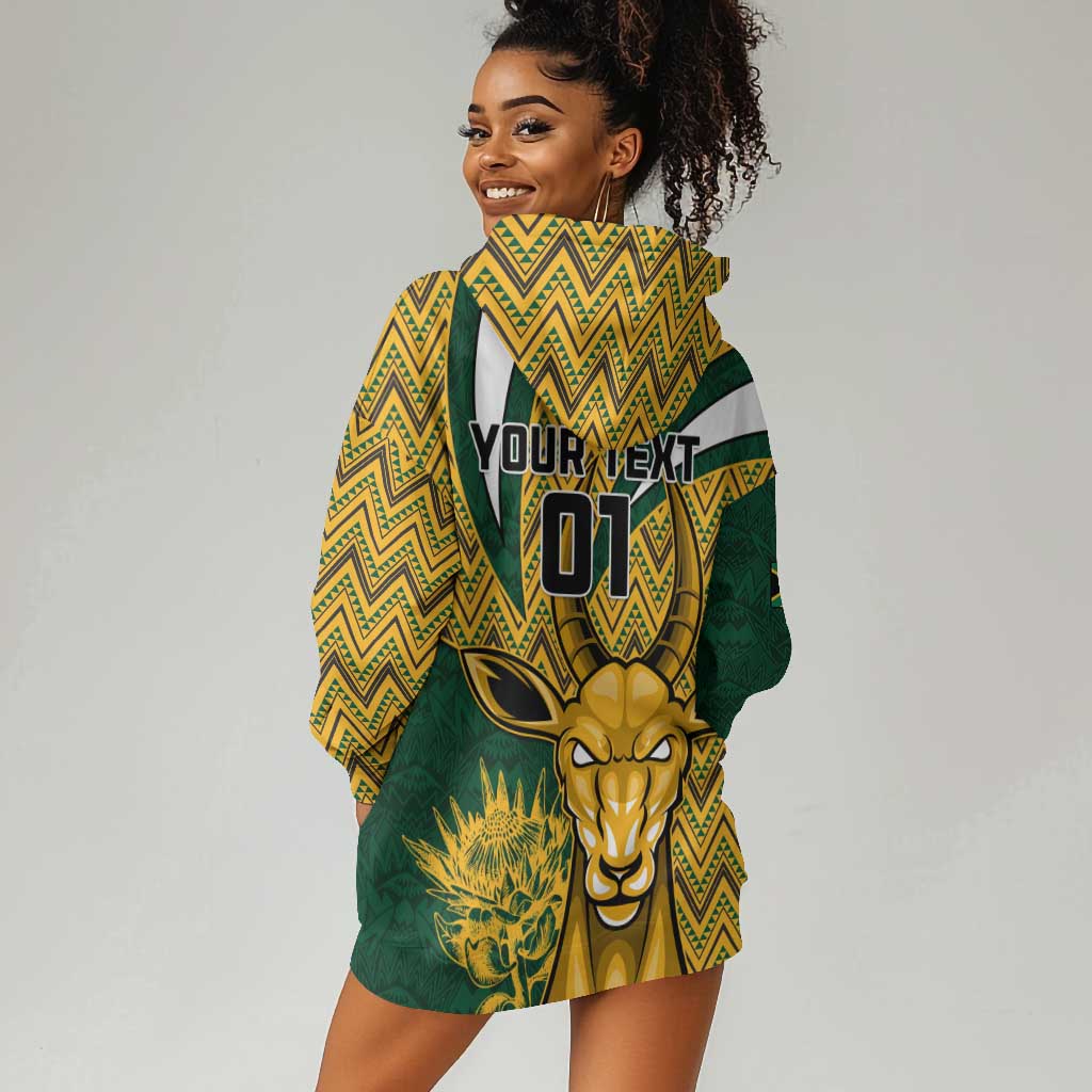 Custom South Africa Rugby Hoodie Dress - Come On Bokke, Champion World Cup LT01