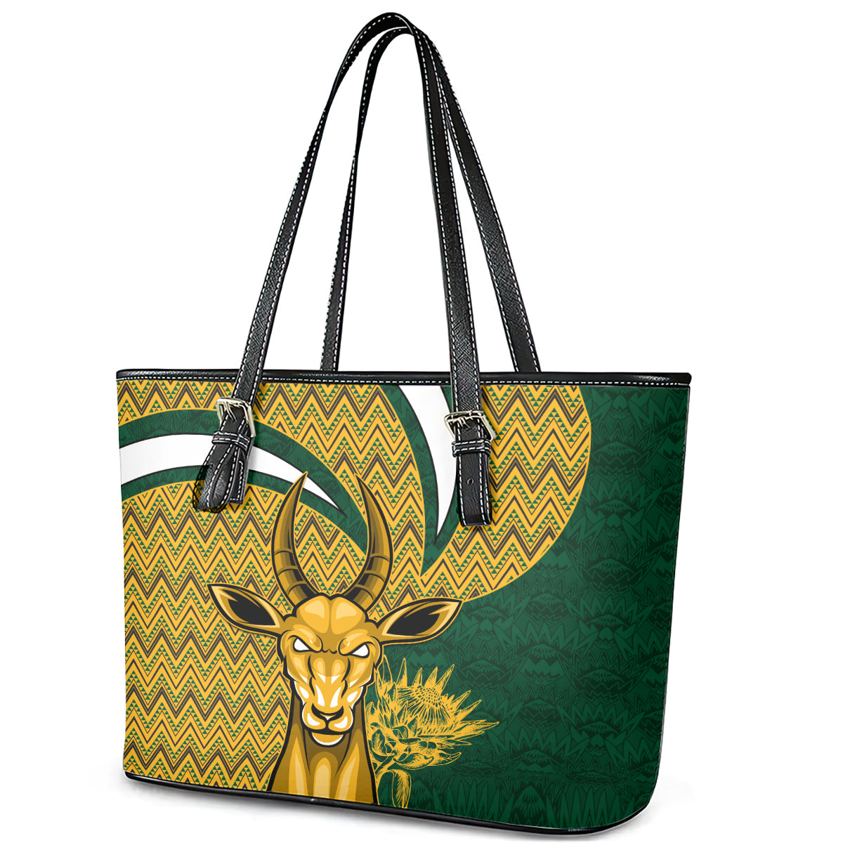 Custom South Africa Rugby Leather Tote Bag Come On Bokke Champion World Cup 2023 LT01
