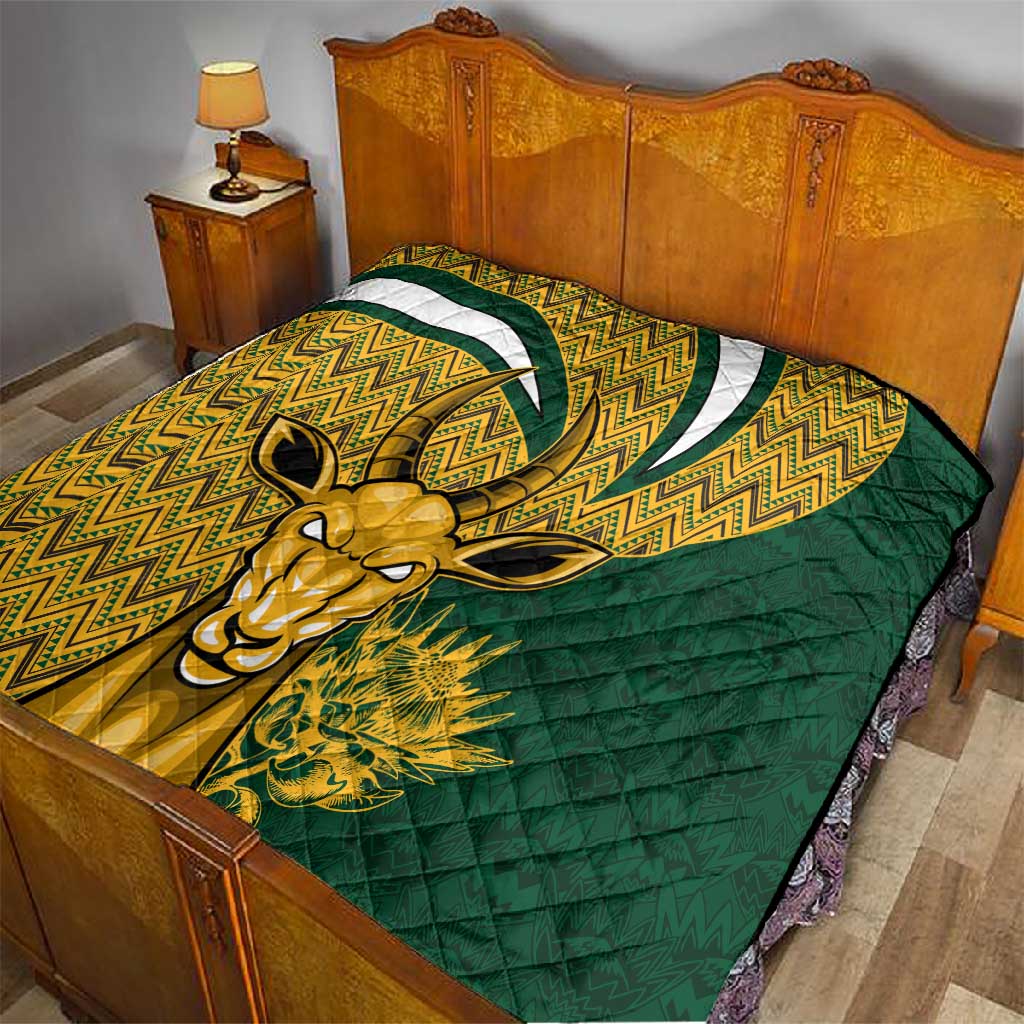 South Africa Rugby Quilt - Come On Bokke, Champion World Cup LT01