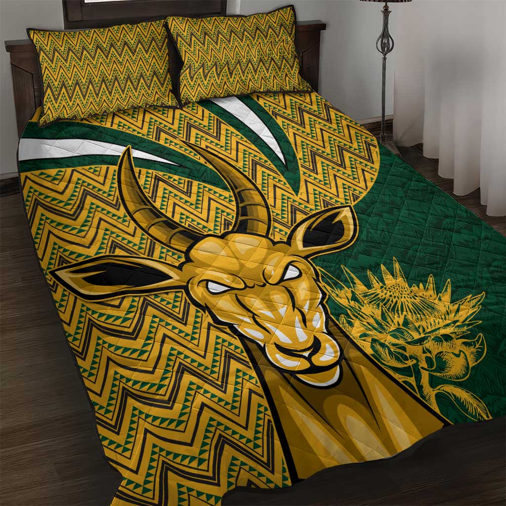 South Africa Rugby Quilt Bed Set - Come On Bokke, Champion World Cup LT01