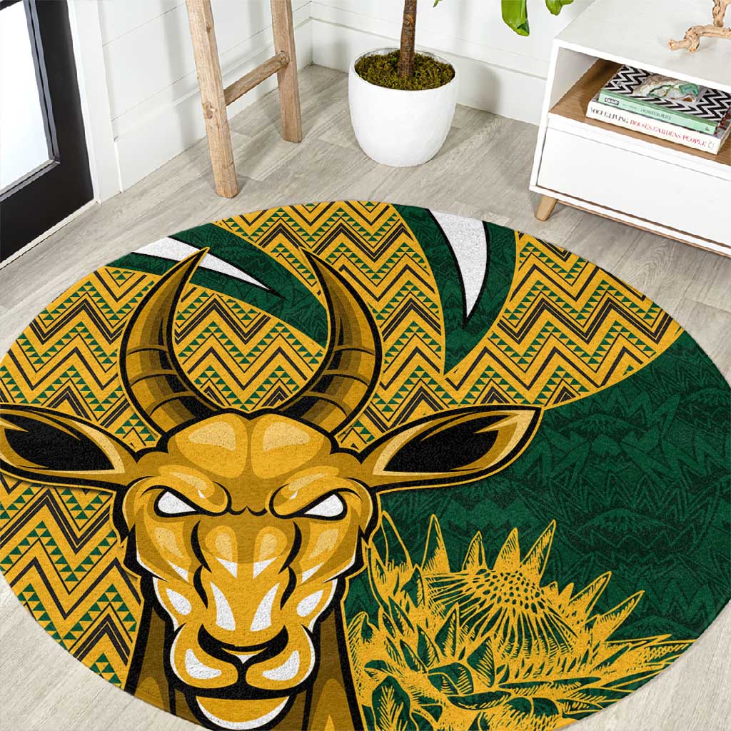 South Africa Rugby Round Carpet - Come On Bokke, Champion World Cup LT01