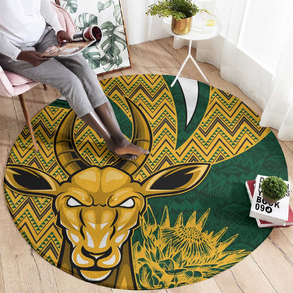 South Africa Rugby Round Carpet - Come On Bokke, Champion World Cup LT01