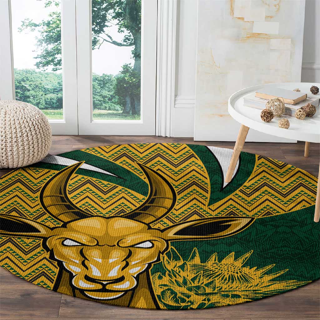South Africa Rugby Round Carpet - Come On Bokke, Champion World Cup LT01