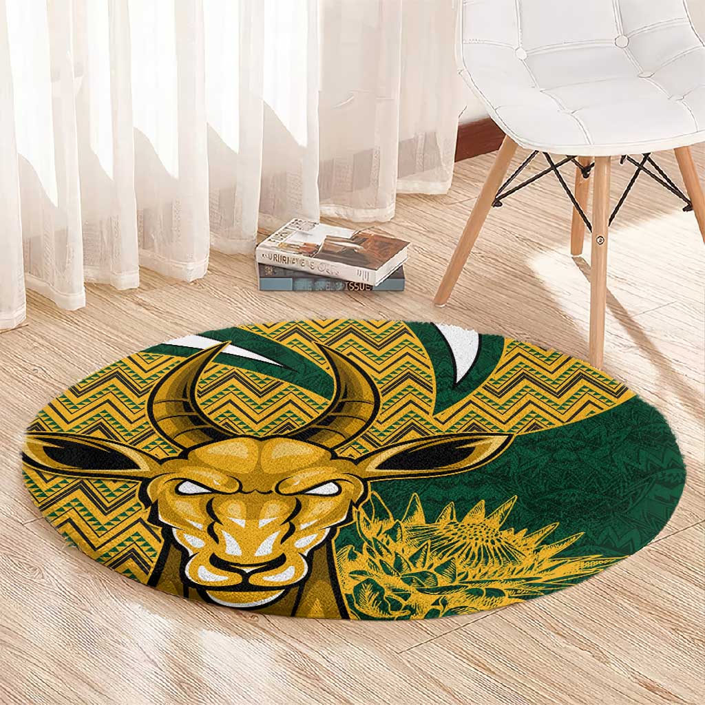 South Africa Rugby Round Carpet - Come On Bokke, Champion World Cup LT01