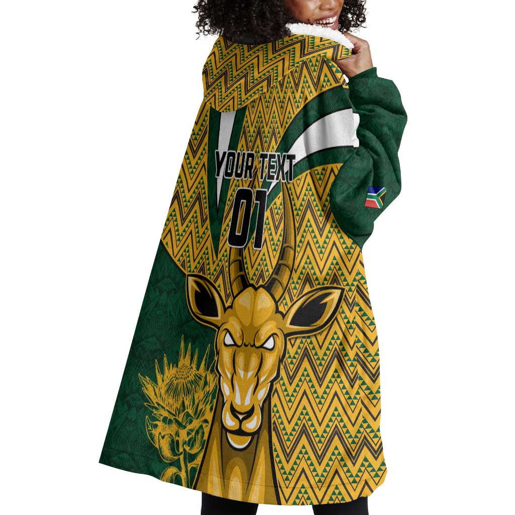 Custom South Africa Rugby Wearable Blanket Hoodie - Come On Bokke, Champion World Cup LT01