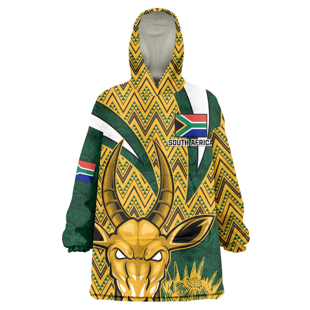 Custom South Africa Rugby Wearable Blanket Hoodie - Come On Bokke, Champion World Cup LT01