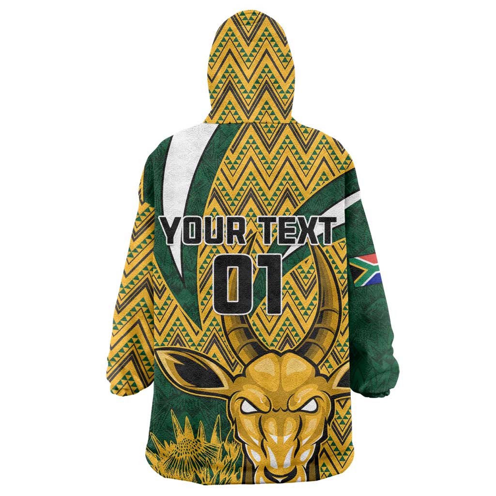 Custom South Africa Rugby Wearable Blanket Hoodie - Come On Bokke, Champion World Cup LT01