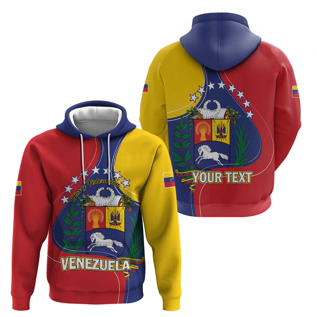Personalized Venezuela Hoodie Coat Of Arms Curve Style LT01