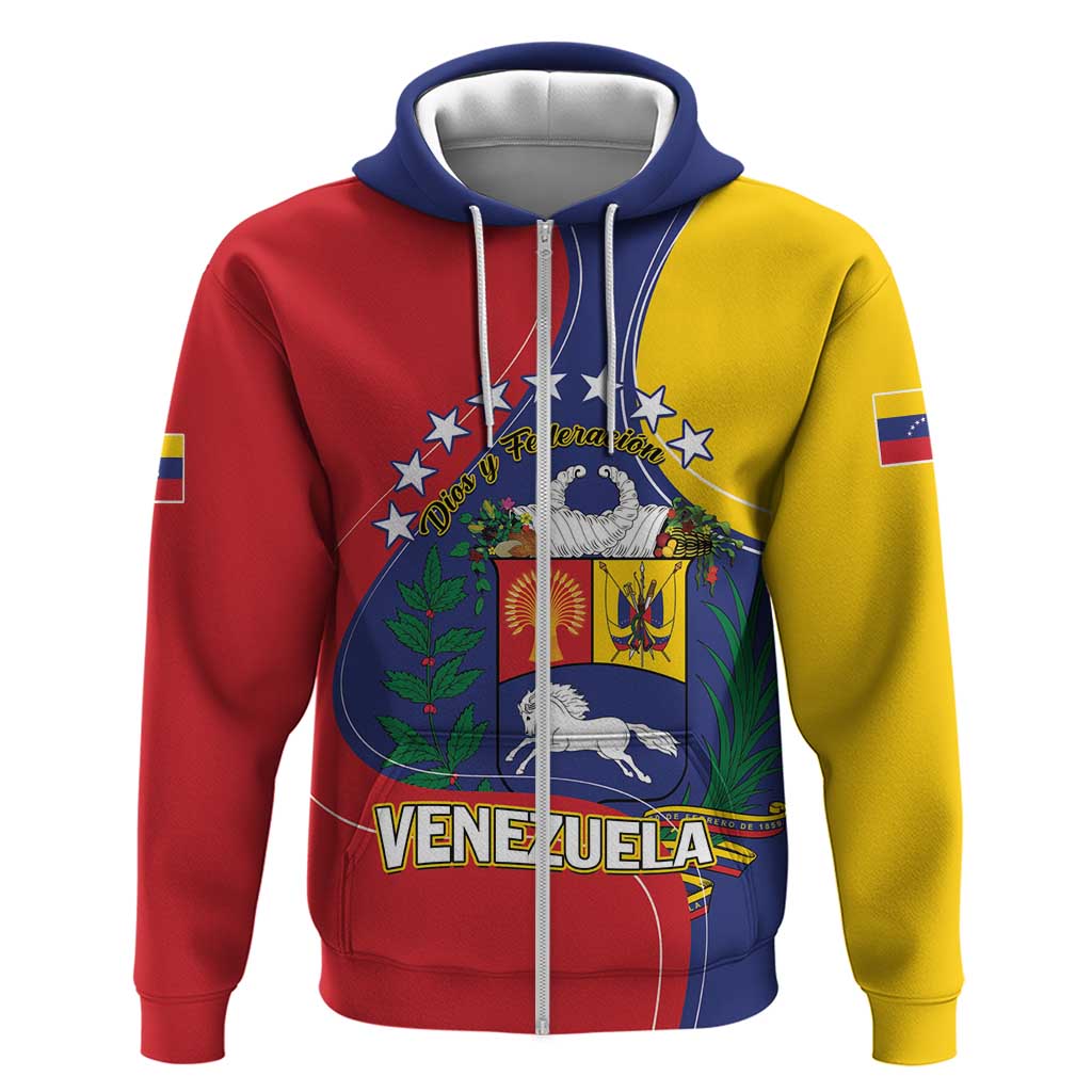 Personalized Venezuela Hoodie Coat Of Arms Curve Style LT01
