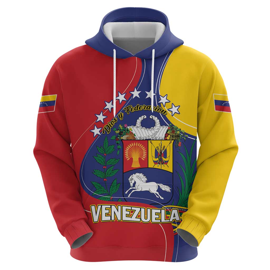 Personalized Venezuela Hoodie Coat Of Arms Curve Style LT01