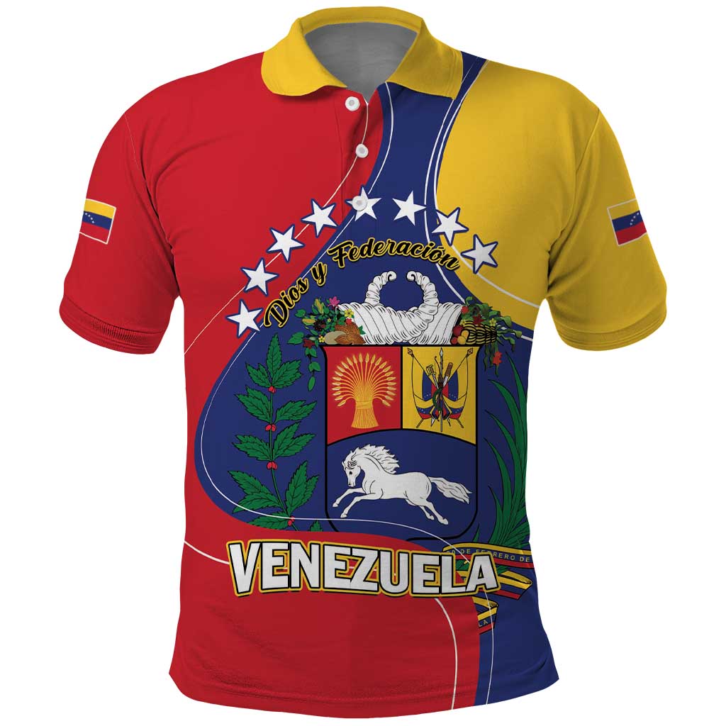 Personalized Venezuela Polo Shirt Coat Of Arms Curve Style LT01