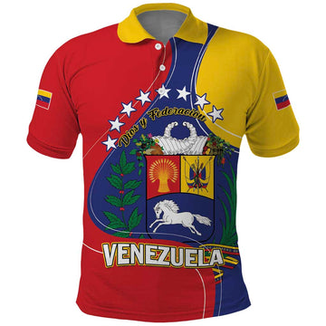 Personalized Venezuela Polo Shirt Coat Of Arms Curve Style LT01