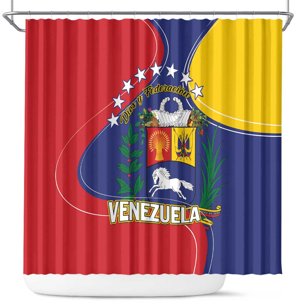 Venezuela Shower Curtain Coat Of Arms Curve Style LT01