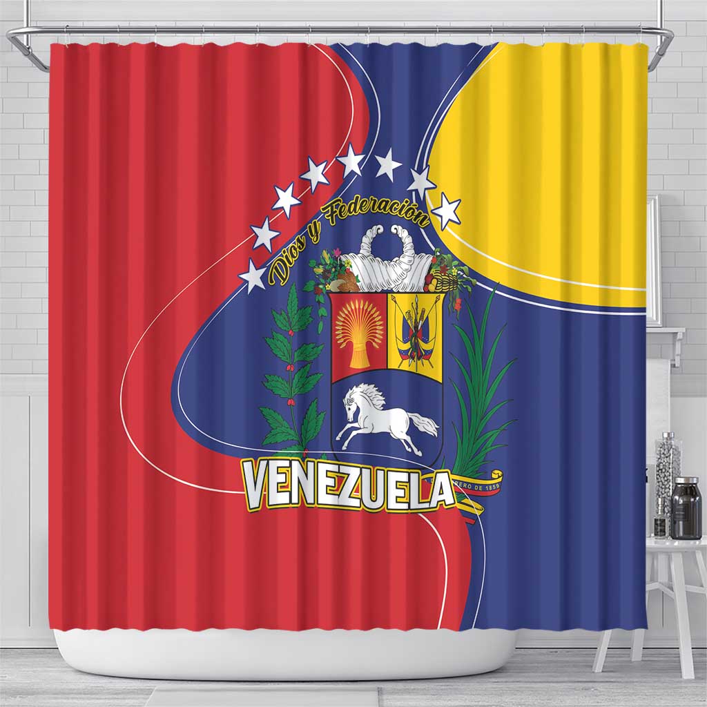Venezuela Shower Curtain Coat Of Arms Curve Style LT01