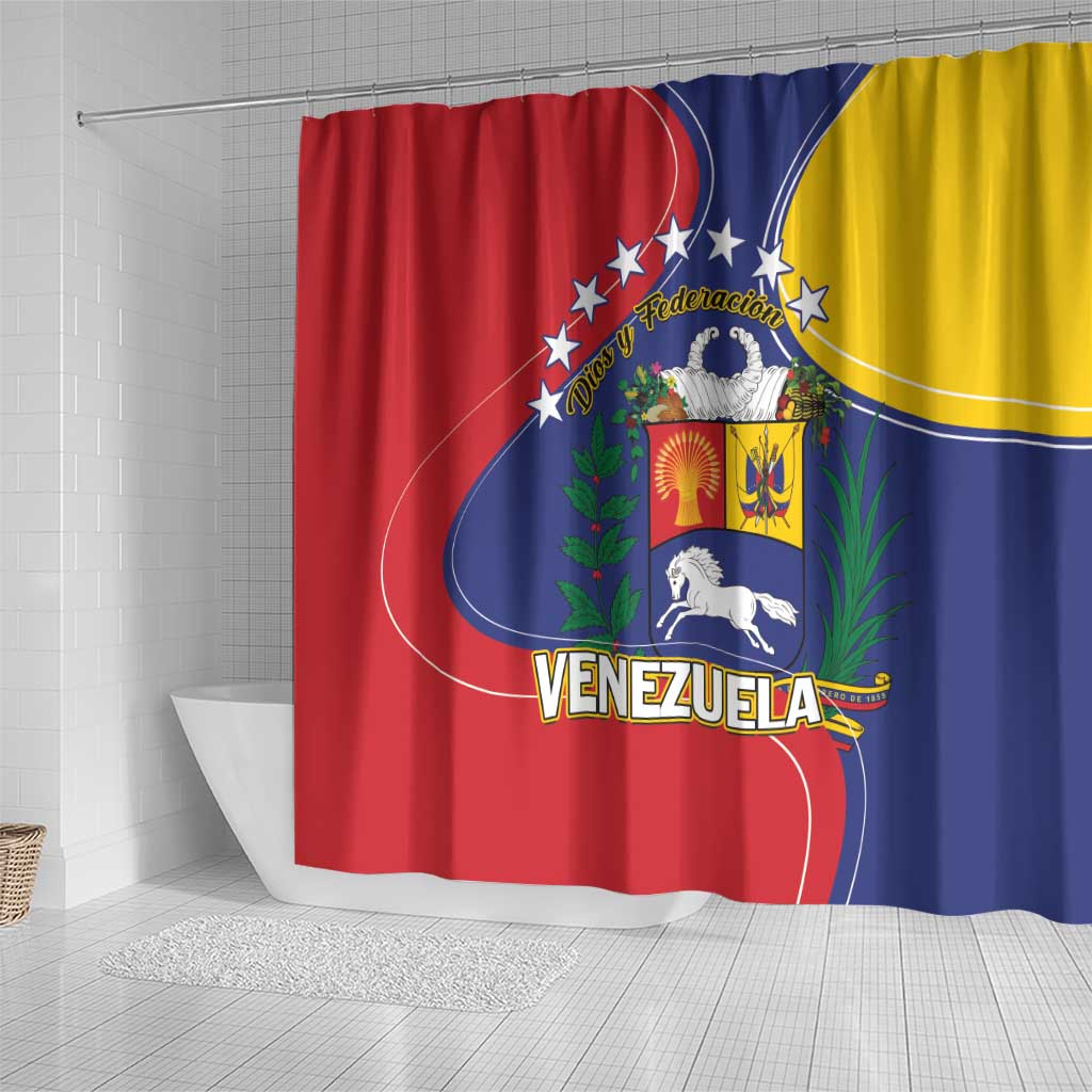 Venezuela Shower Curtain Coat Of Arms Curve Style LT01