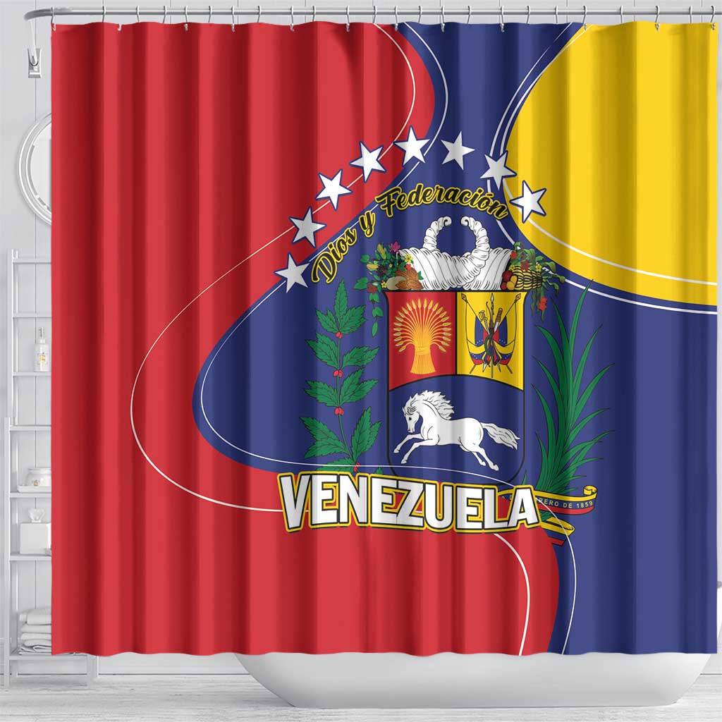 Venezuela Shower Curtain Coat Of Arms Curve Style LT01