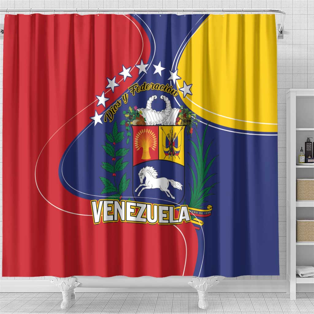 Venezuela Shower Curtain Coat Of Arms Curve Style LT01