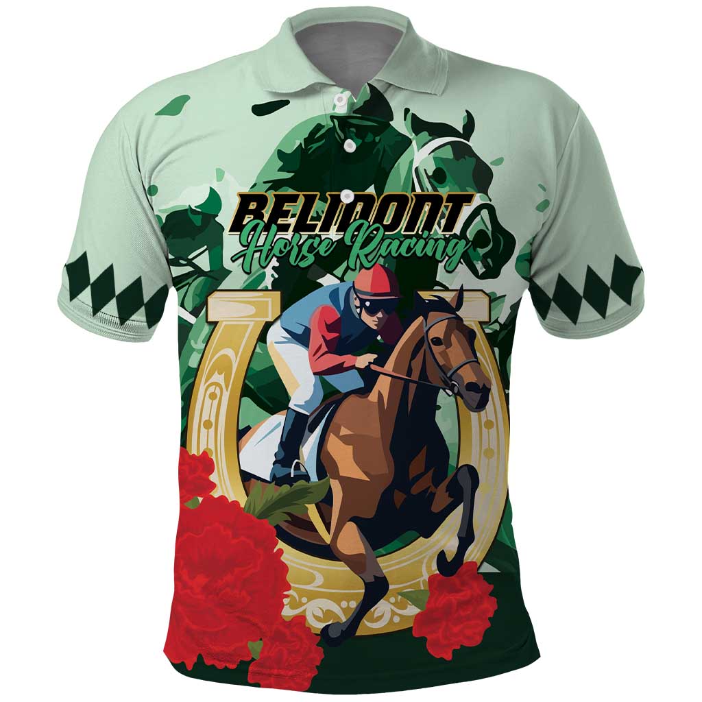 Personalized Belmont Horse Racing Polo Shirt The Test of the Champion LT01
