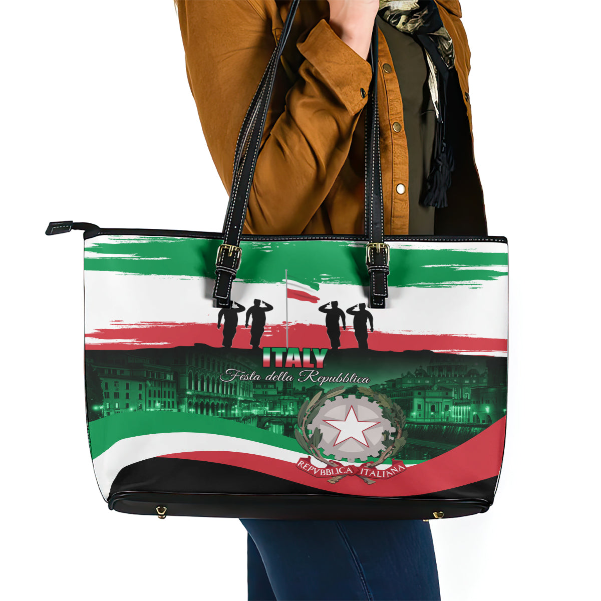 Italy Republic Day Leather Tote Bag Festa della Repubblica LT01