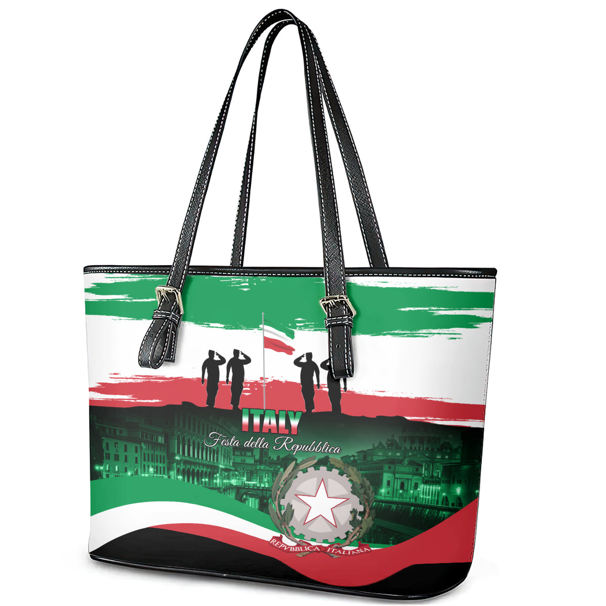 Italy Republic Day Leather Tote Bag Festa della Repubblica LT01