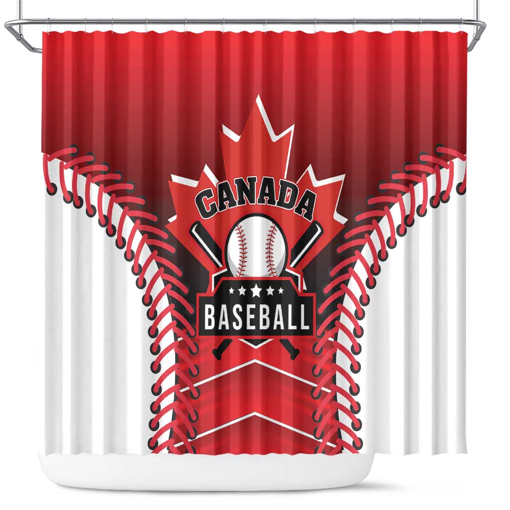 Canada Baseball Shower Curtain Go Champion The Maple Leaf LT01