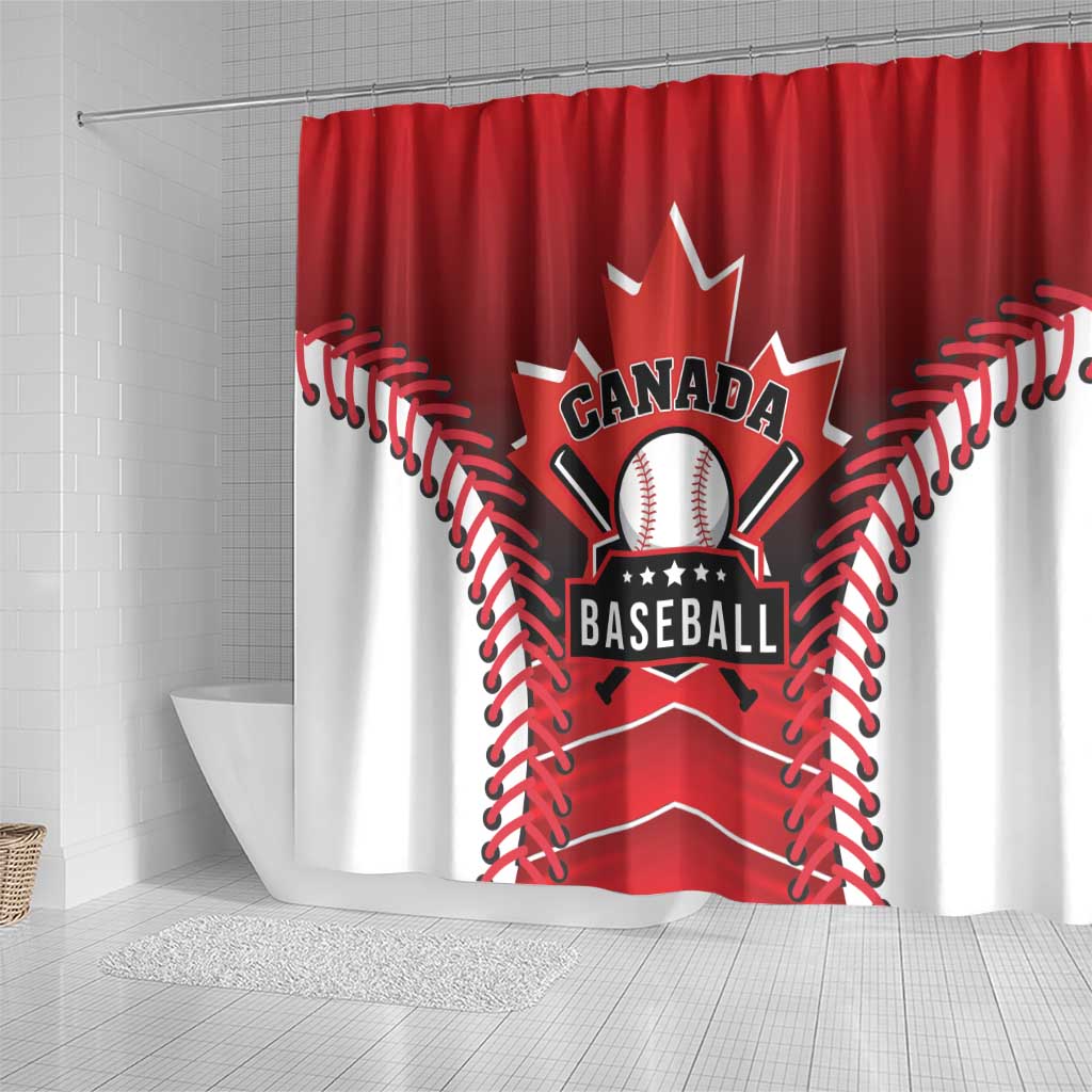 Canada Baseball Shower Curtain Go Champion The Maple Leaf LT01