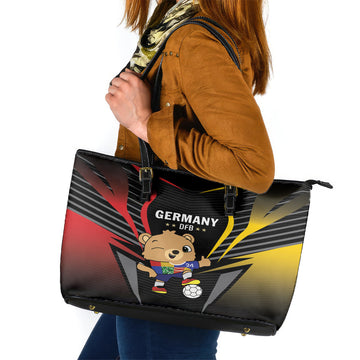 Germany 2024 Football Leather Tote Bag DFB Team Black Version LT01