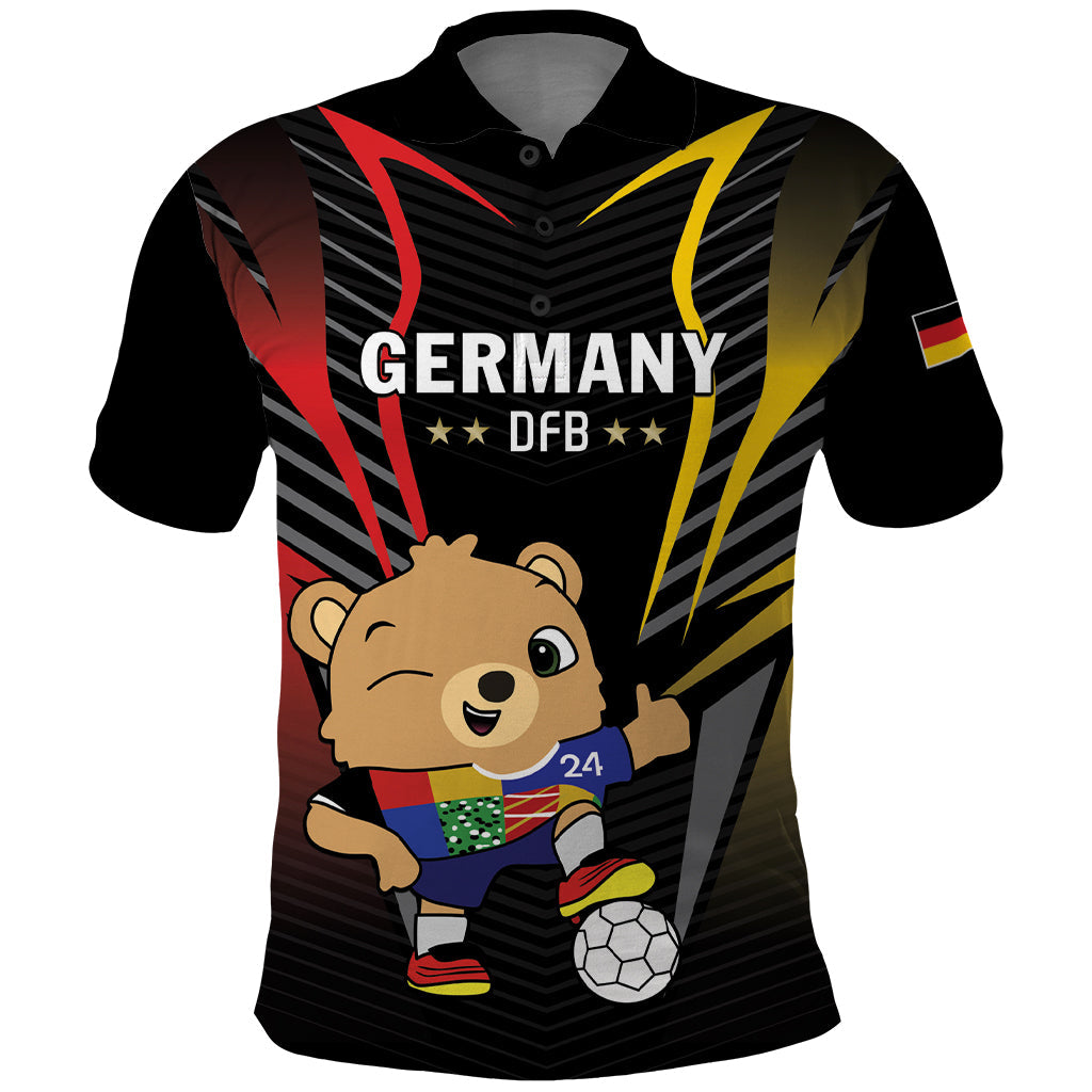 Personalized Germany 2024 Football Polo Shirt DFB Team Black Version LT01
