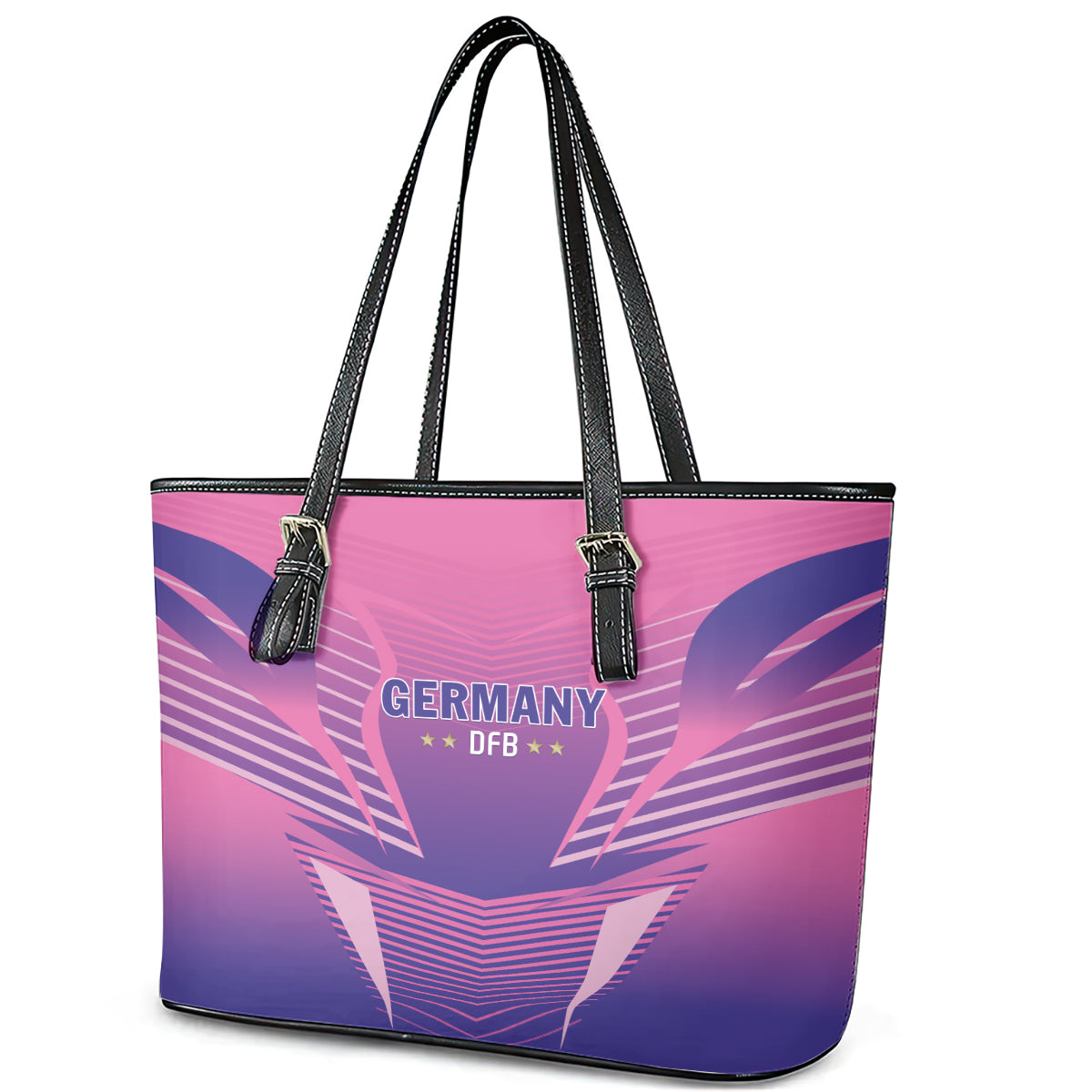Germany 2024 Football Leather Tote Bag DFB Team Pink Version LT01
