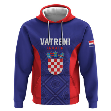 Personalized Croatia 2024 Football Hoodie Hrvatska Vatreni LT01