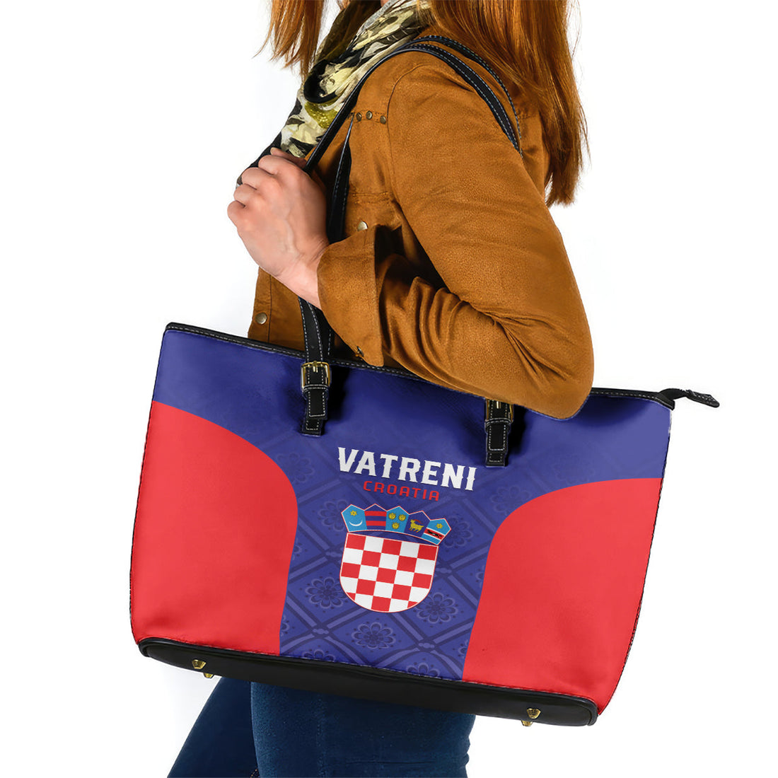 Croatia 2024 Football Leather Tote Bag Hrvatska Vatreni LT01