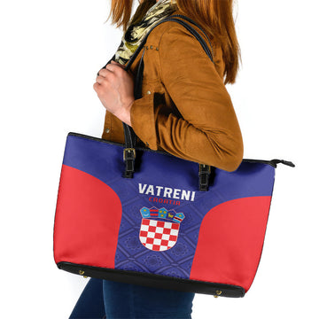 Croatia 2024 Football Leather Tote Bag Hrvatska Vatreni LT01