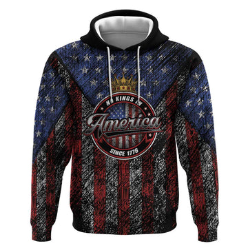 No Kings In America Since 1777 Hoodie Retro Vibe LT01