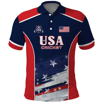 Custom USA Cricket Polo Shirt US Team Play Bold Play Proud LT01