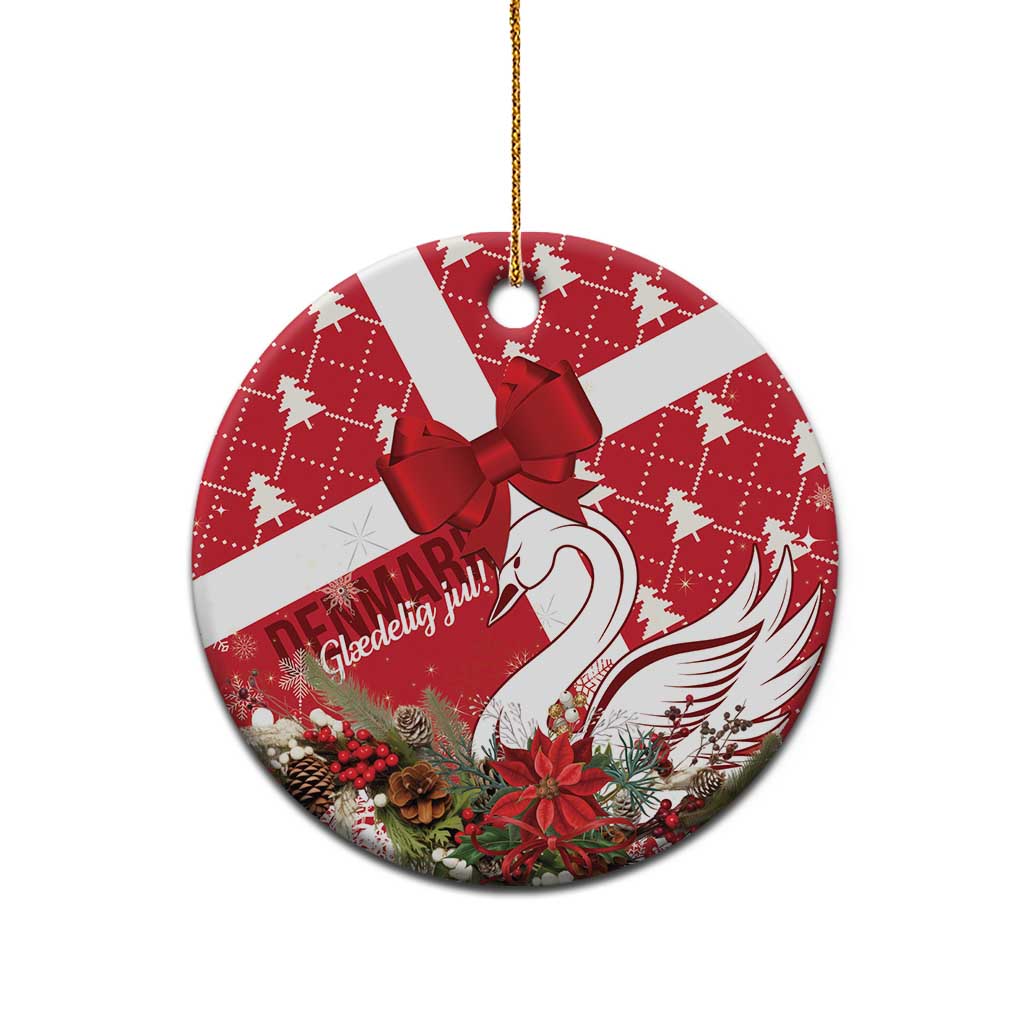 Denmark Christmas Ceramic Ornament Coquette Bow With Swan LT01