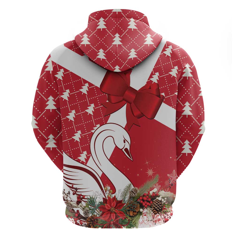 Denmark Christmas Hoodie Coquette Bow With Swan LT01