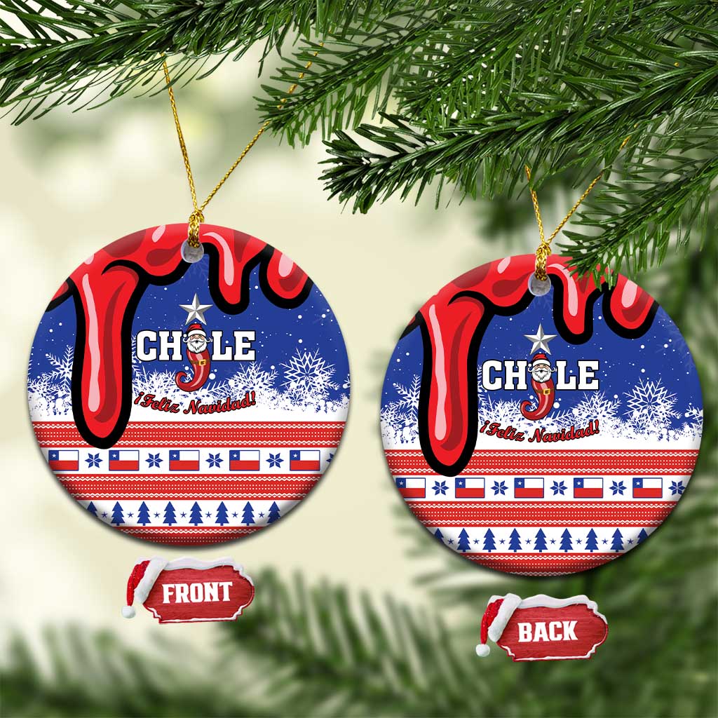 Personalized Feliz Navidad Chile Santa Claus Ceramic Ornament Chilli Christmas LT01