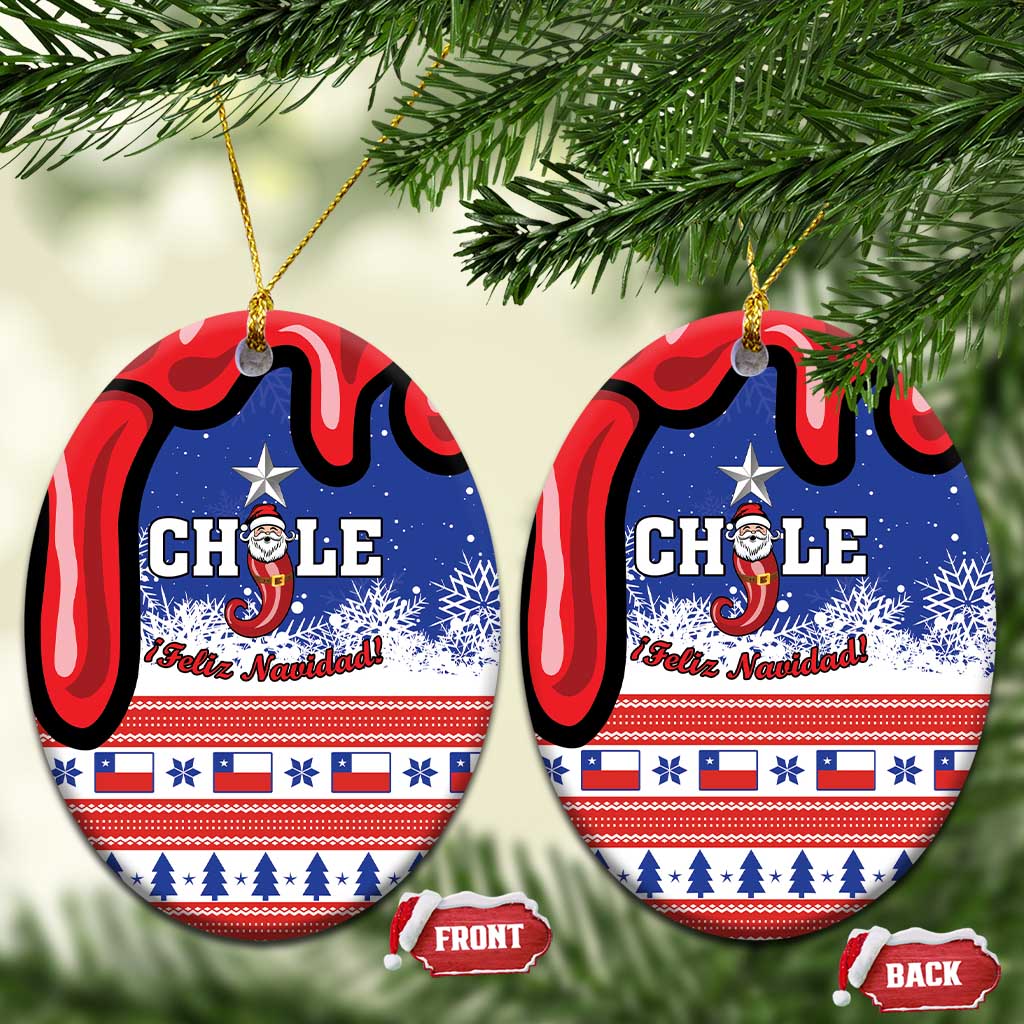 Personalized Feliz Navidad Chile Santa Claus Ceramic Ornament Chilli Christmas LT01