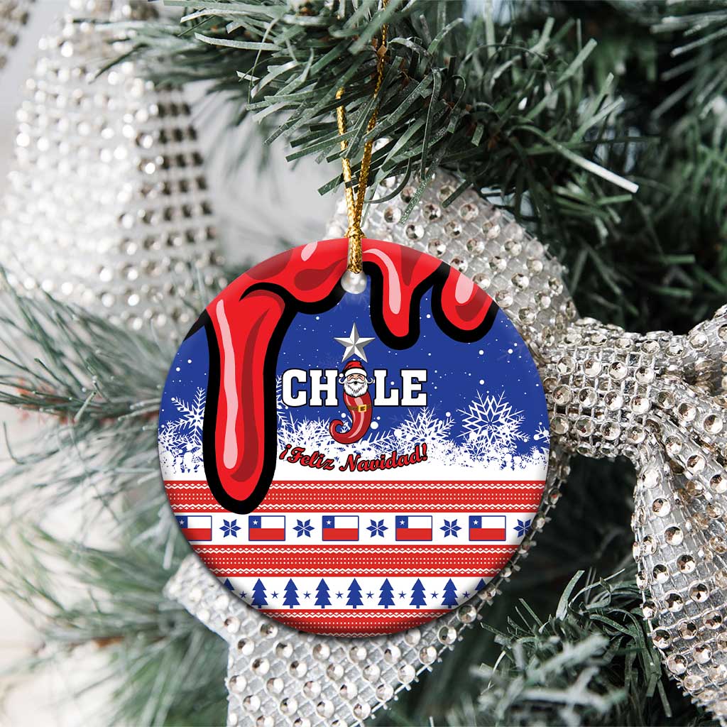 Personalized Feliz Navidad Chile Santa Claus Ceramic Ornament Chilli Christmas LT01